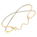 9K Yellow Gold 0.50ct Diamond Crossover Bangle