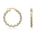 9K 2 Colour Gold Wire Wrap Hoop Earrings