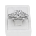 9k white gold lovely tall lotus flower bridal set