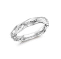9K White Gold Diamond Cut Faceted Ring