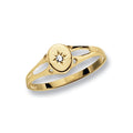 9ct Yellow Gold Signet Star Set Ring