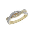 9K 2 Row Twist CZ Ring