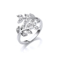 9K White Gold 0.25ct Diamond Leaf Ring