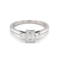 Platinum 0.66ct Emerald & Baguette Diamond Ring