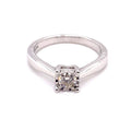 9ct White Gold 0.33ct Diamond Illusion Set Engagement Ring
