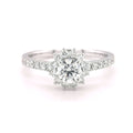 18K White Gold Round Brilliant Cut 0.77ct Diamond Halo Ring