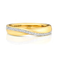 9K Yellow Gold 0.09ct Diamond Crossover Eternity Ring