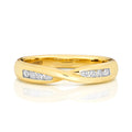 9K White Gold 0.16ct Diamond Crossover Twist Eternity Ring