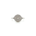 9K White Gold 0.20ct Diamond Vintage Style Cluster Ring