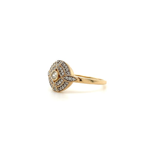 9K Yellow Gold 0.20ct Diamond Vintage Style Cluster Ring