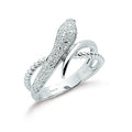 9K White Gold 0.15ct Diamond Snake Ring