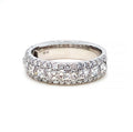 18K White Gold 1.52ct Diamond Three Row Ring