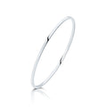 9CT White Gold 2mm Square Section Solid Oval Slave Bangle