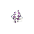 9K White Gold Pink Sapphire & Diamond Bubble Ring