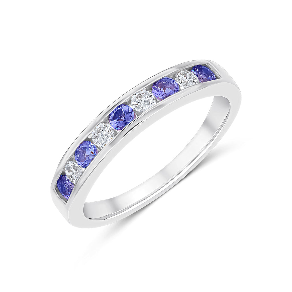 Jewellery Tanzanite And Diamond Eternity Ring Tanzanite And
