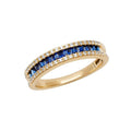 9K Yellow Gold Synthetic Blue Sapphire Eternity Ring