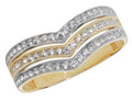9ct Yellow Gold CZ Wishbone Ring