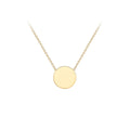 9K Yellow Gold 10mm Disc Adjustable Necklace /16"-17"