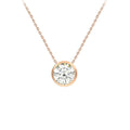9K Rose Gold 7mm Cubic Zirconia Slider Necklace /16"-18”