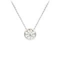 9K White Gold 7mm Cubic Zirconia Slider Necklace /16"- 18”