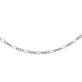 9K White Gold 50 Diamond Cut Figaro Chain /16"
