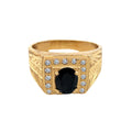 9K Yellow Gold CZ Signet Ring