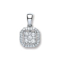 18ct White Gold 0.20ct Diamond Square Pendant