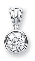 18ct White Gold 0.25ct Rubover Set Diamond Solitaire Pendant