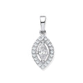 18ct White Gold 0.40ct Marquise Shaped Diamond Pendant