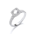 18ct White Gold 0.48ct & (0.65ct Centre) Semi-set Engagement Ring M