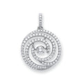 18ct White Gold 0.60ct Dancing Diamond Drop Pendant