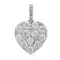 18ct White Gold 1.00ctw Brilliant Cut Diamond Grain Set Heart Pendant