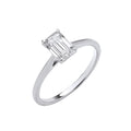18ct White Gold 1.00ctw Emerald Cut Lab Grown Diamond Ring Igi Certified