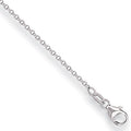 18ct White Gold 1.2mm D/c Belcher Chain