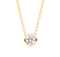 18ct Yellow Gold 0.25ctw G-si Rubover Diamond Pendant (18in/45cm) Chain