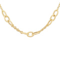 9K Yellow Gold 3 Twisted Links & Chain Centre Necklace /20"