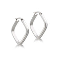 9K White Gold 28mm X 28mm Square Creole Earrings