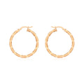 9K Rose Gold Twisted Creole Hooped Earrings