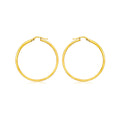 9K Yellow Gold Rectangular-Tube 30mm Hoop Creole Earrings