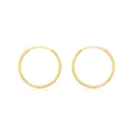 9K Yellow Gold 15mm Sleeper Hoop Earrings