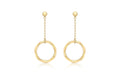 9ct Yellow Gold Hoop and Chain Drop Earrings