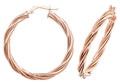 9ct Rose Gold Twist Hoop Earrings