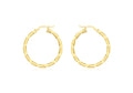 9ct Yellow Gold Rope Creole Hoop Earrings