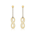 9K Yellow Gold Infinity Drop Earrings