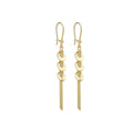9K Yellow Gold 3-Ring & Bismark-Chain Drop Earrings