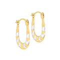9K White and Yellow Leaf Creole Hoops