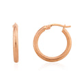 9K Rose Gold Small Dimple Facet Hoop Earrings