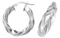 9ct White Gold Hoop Earrings