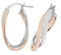 9ct 2 Coloured Oval Hoop Earrings