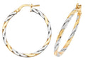 9ct 2-Coloured Twist Hoop Earrings
